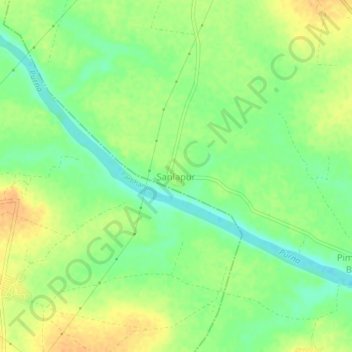 Carte topographique Sanlapur, altitude, relief