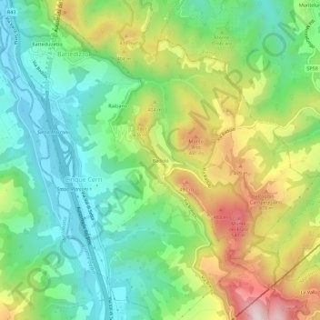Carte topographique Badolo, altitude, relief