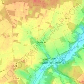 Carte topographique Issendorf, altitude, relief