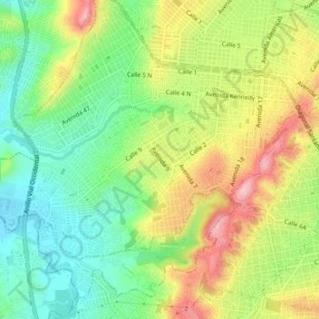 Carte topographique Niña Ceci, altitude, relief