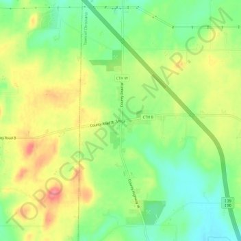 Carte topographique Utica, altitude, relief