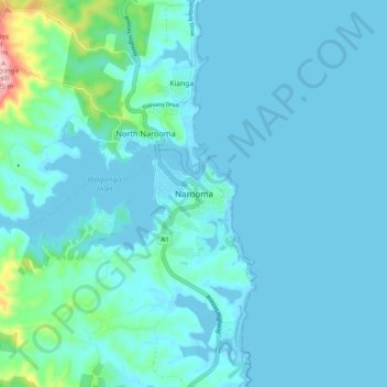 Carte topographique Narooma, altitude, relief