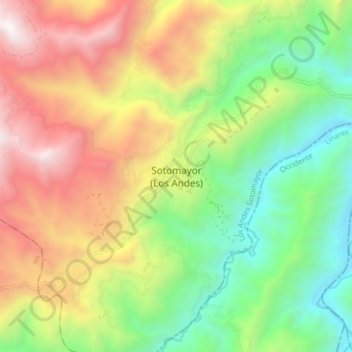Carte topographique Sotomayor (Los Andes), altitude, relief