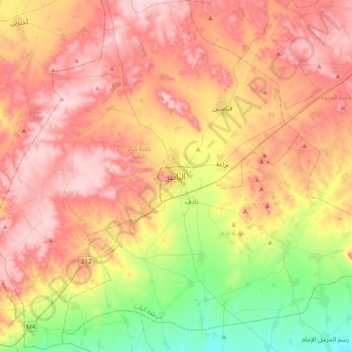 Carte topographique Al-Bab, altitude, relief