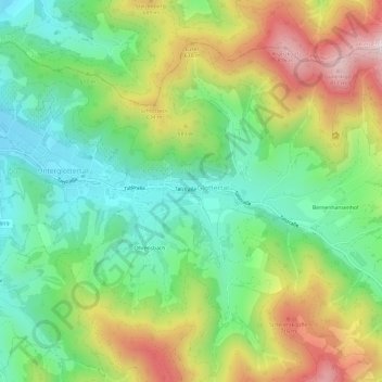 Carte topographique Dörfle, altitude, relief