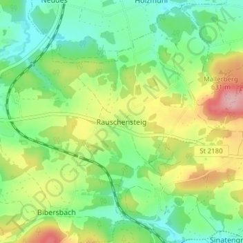 Carte topographique Rauschensteig, altitude, relief