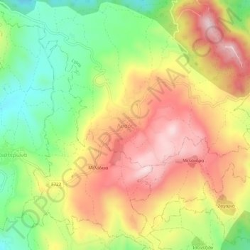 Carte topographique Lysos, altitude, relief