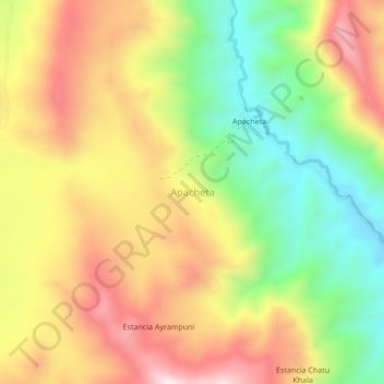 Carte topographique Apacheta, altitude, relief