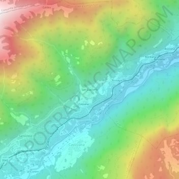 Carte topographique San Giacomo, altitude, relief