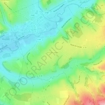 Carte topographique La Croix-Leigne, altitude, relief