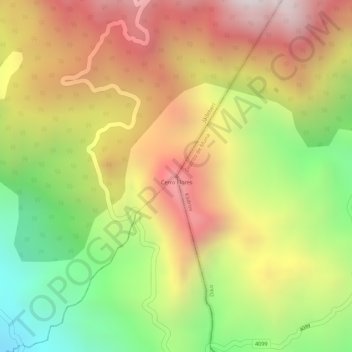 Carte topographique Cerro Flores, altitude, relief
