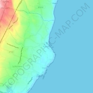 Carte topographique Pozzillo, altitude, relief