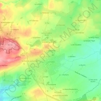 Carte topographique La Providence, altitude, relief