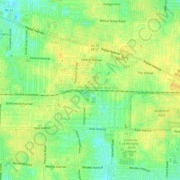 Carte topographique Normal, altitude, relief