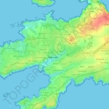 Carte topographique Kernigou, altitude, relief