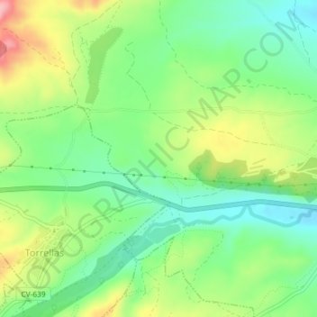 Carte topographique El Tozo, altitude, relief