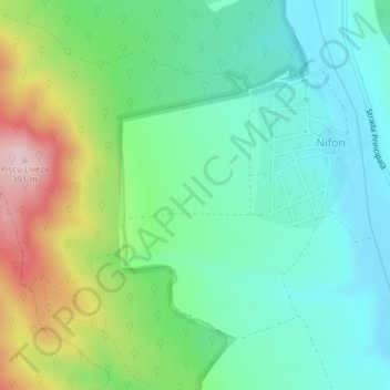 Carte topographique Islazu, altitude, relief
