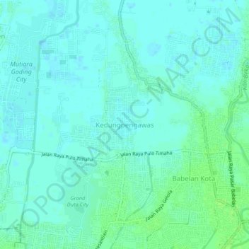 Carte topographique Kedungpengawas, altitude, relief