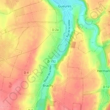 Carte topographique Gourel, altitude, relief