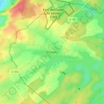 Carte topographique Rhodes, altitude, relief