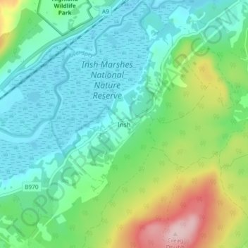 Carte topographique Insh, altitude, relief