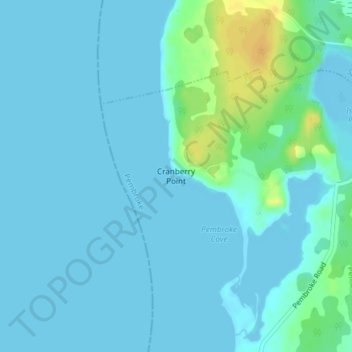 Carte topographique Cranberry Point, altitude, relief