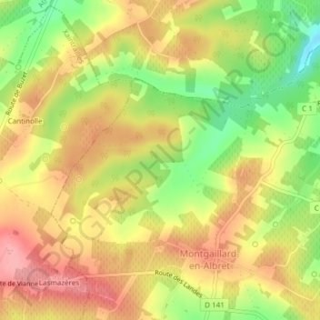Carte topographique Pujot, altitude, relief