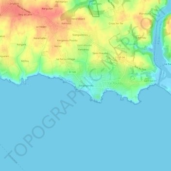 Carte topographique Bellangenet, altitude, relief