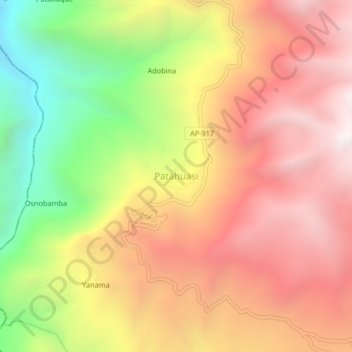 Carte topographique Patahuasi, altitude, relief