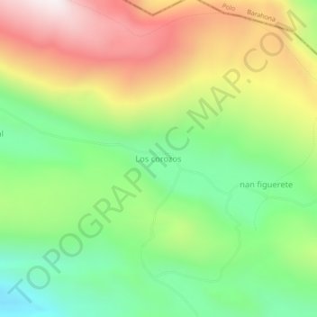 Carte topographique Los corozos, altitude, relief