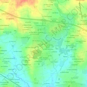 Carte topographique La Porte, altitude, relief
