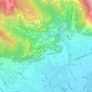 Carte topographique Piane, altitude, relief