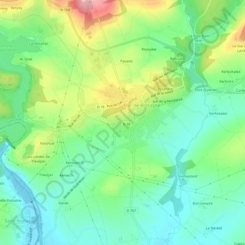 Carte topographique La Gare, altitude, relief