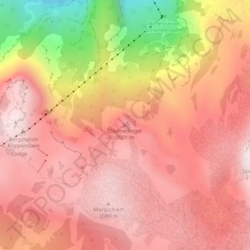 Carte topographique Däumelkogel, altitude, relief