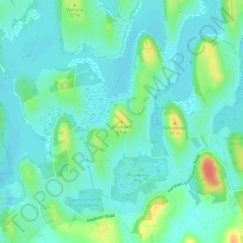 Carte topographique Drumard, altitude, relief