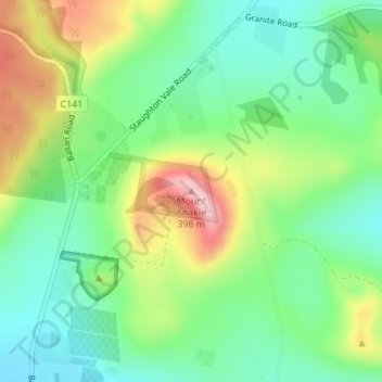Carte topographique Mount Anakie, altitude, relief