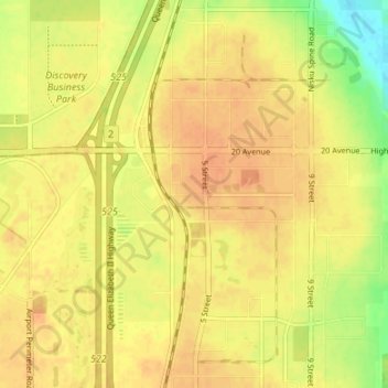 Carte topographique Nisku, altitude, relief