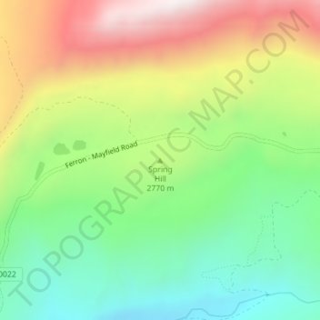 Carte topographique Spring Hill, altitude, relief