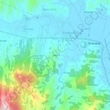 Carte topographique Caeté, altitude, relief