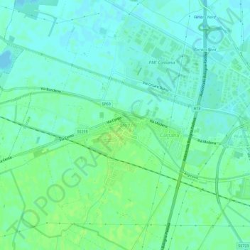 Carte topographique Porotto, altitude, relief