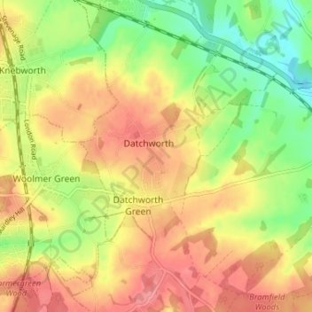 Carte topographique Painter's Green, altitude, relief