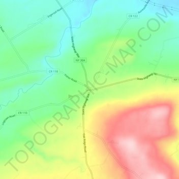 Carte topographique Glen, altitude, relief