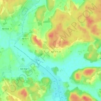 Carte topographique Närtuna, altitude, relief