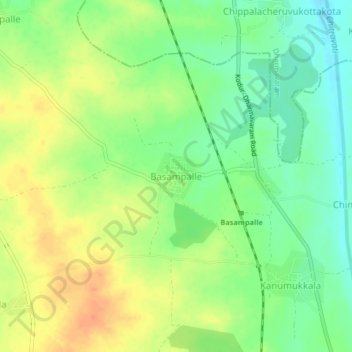 Carte topographique Basampalle, altitude, relief