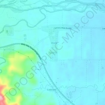 Carte topographique Ibuelo, altitude, relief