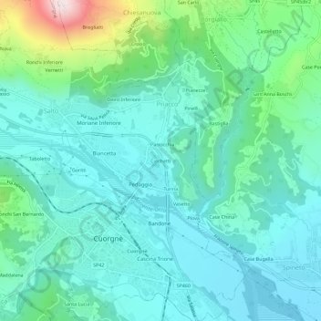 Carte topographique Ciochetti, altitude, relief
