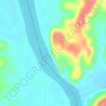 Carte topographique Lady Finger Bluff, altitude, relief