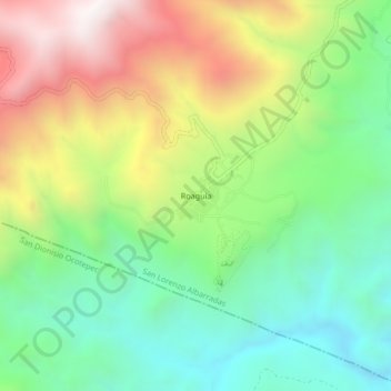 Carte topographique Roaguía, altitude, relief