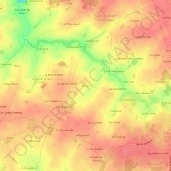 Carte topographique Le Tail, altitude, relief
