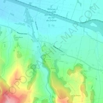 Carte topographique Grane, altitude, relief